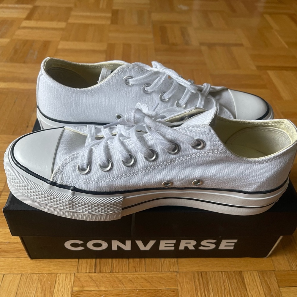 White Platform Converse